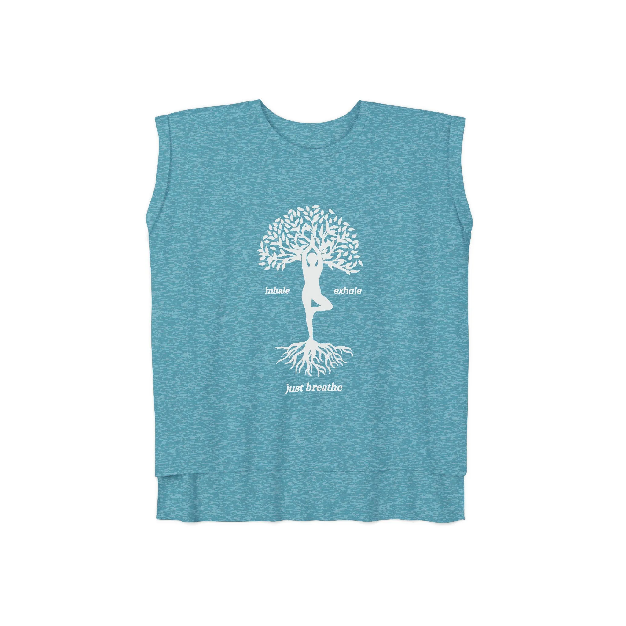 Tree of Life Flowy Rolled Cuffs Muscle Tee