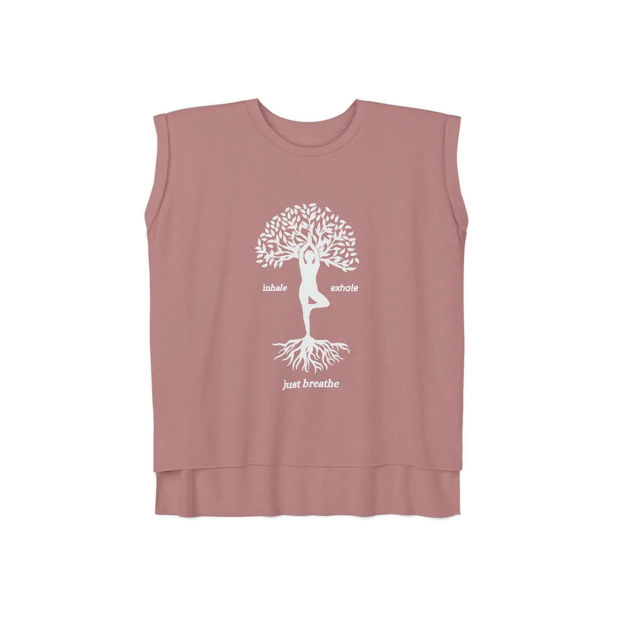 Tree of Life Flowy Rolled Cuffs Muscle Tee