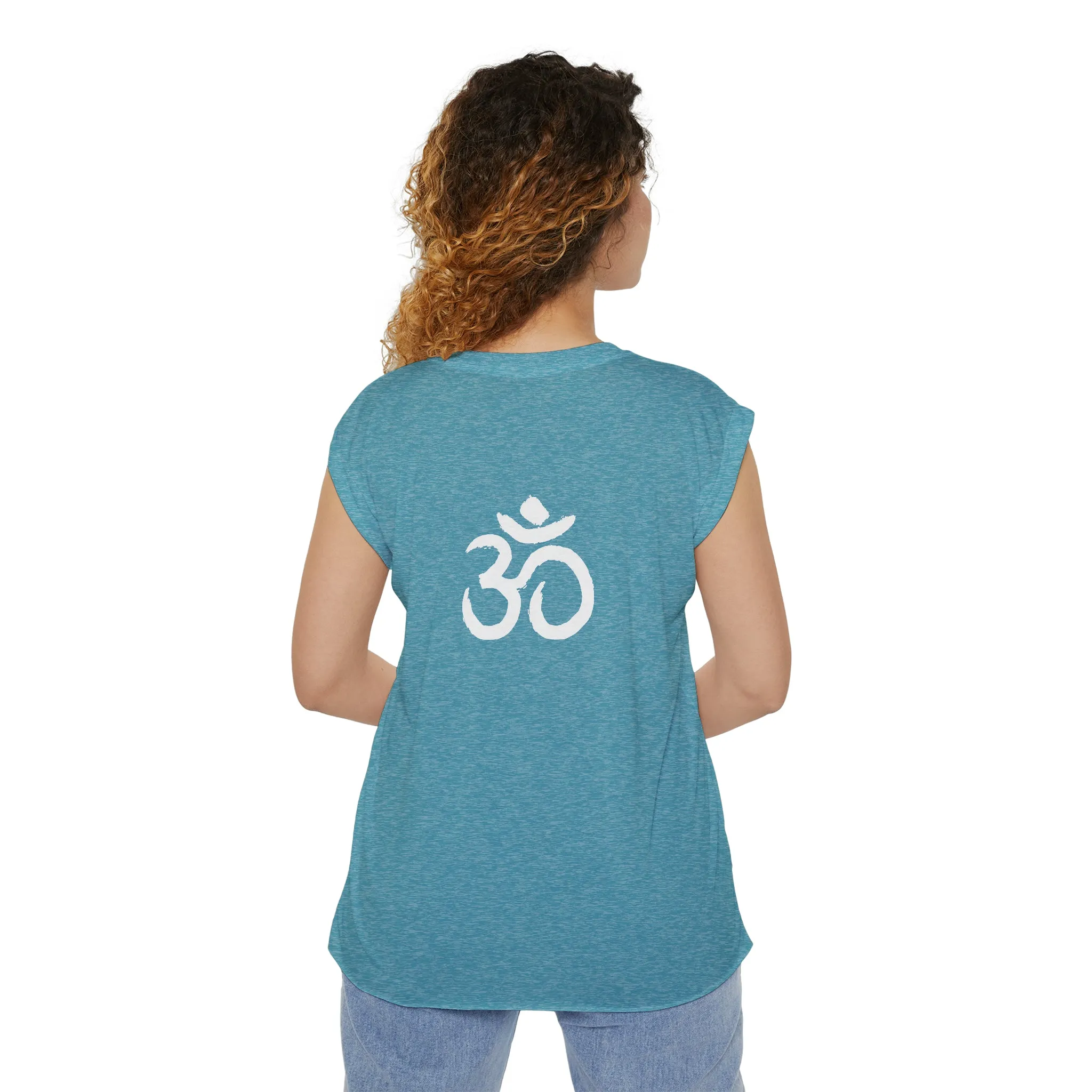Tree of Life Flowy Rolled Cuffs Muscle Tee