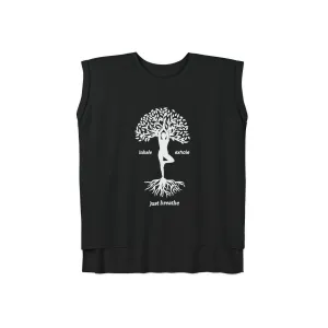 Tree of Life Flowy Rolled Cuffs Muscle Tee