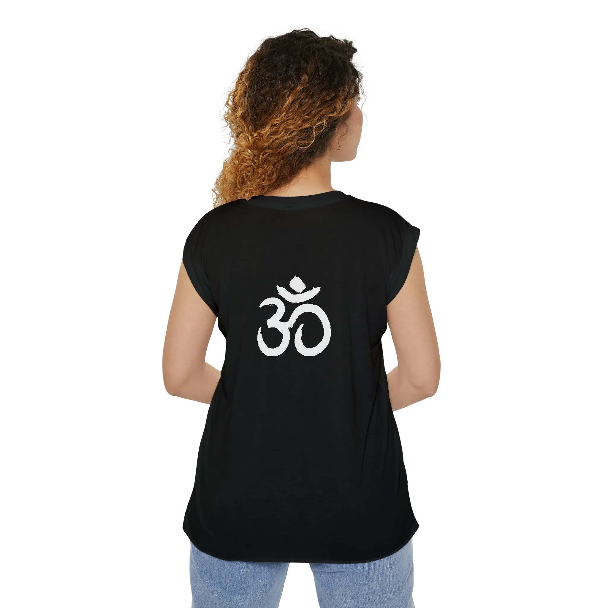 Tree of Life Flowy Rolled Cuffs Muscle Tee