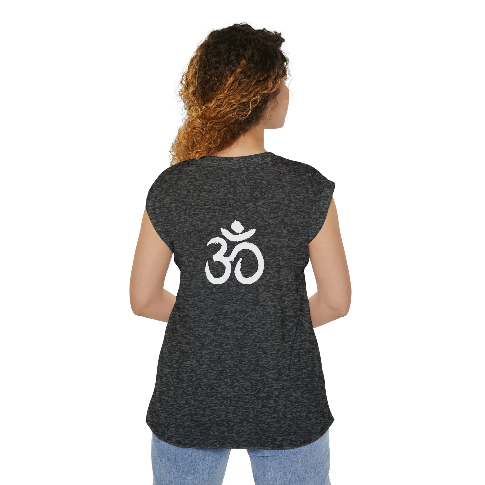 Tree of Life Flowy Rolled Cuffs Muscle Tee