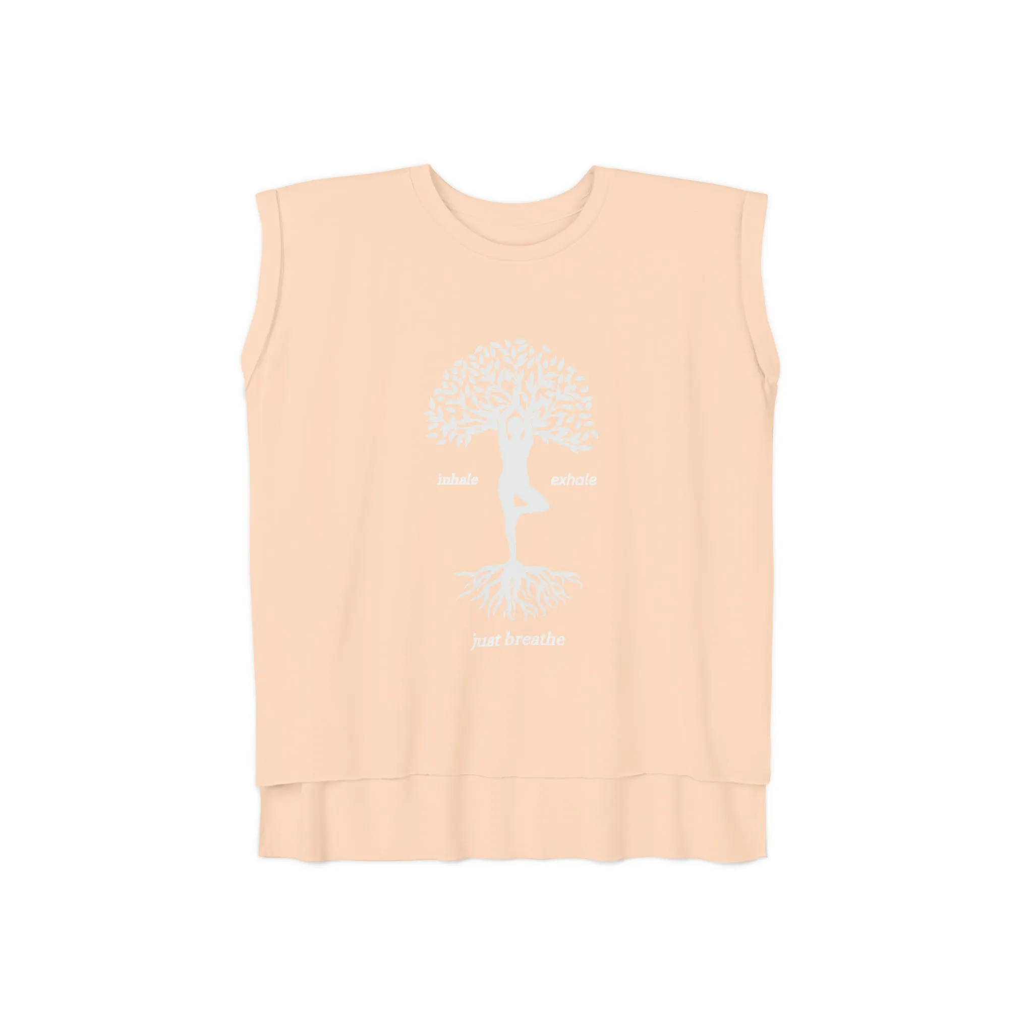 Tree of Life Flowy Rolled Cuffs Muscle Tee