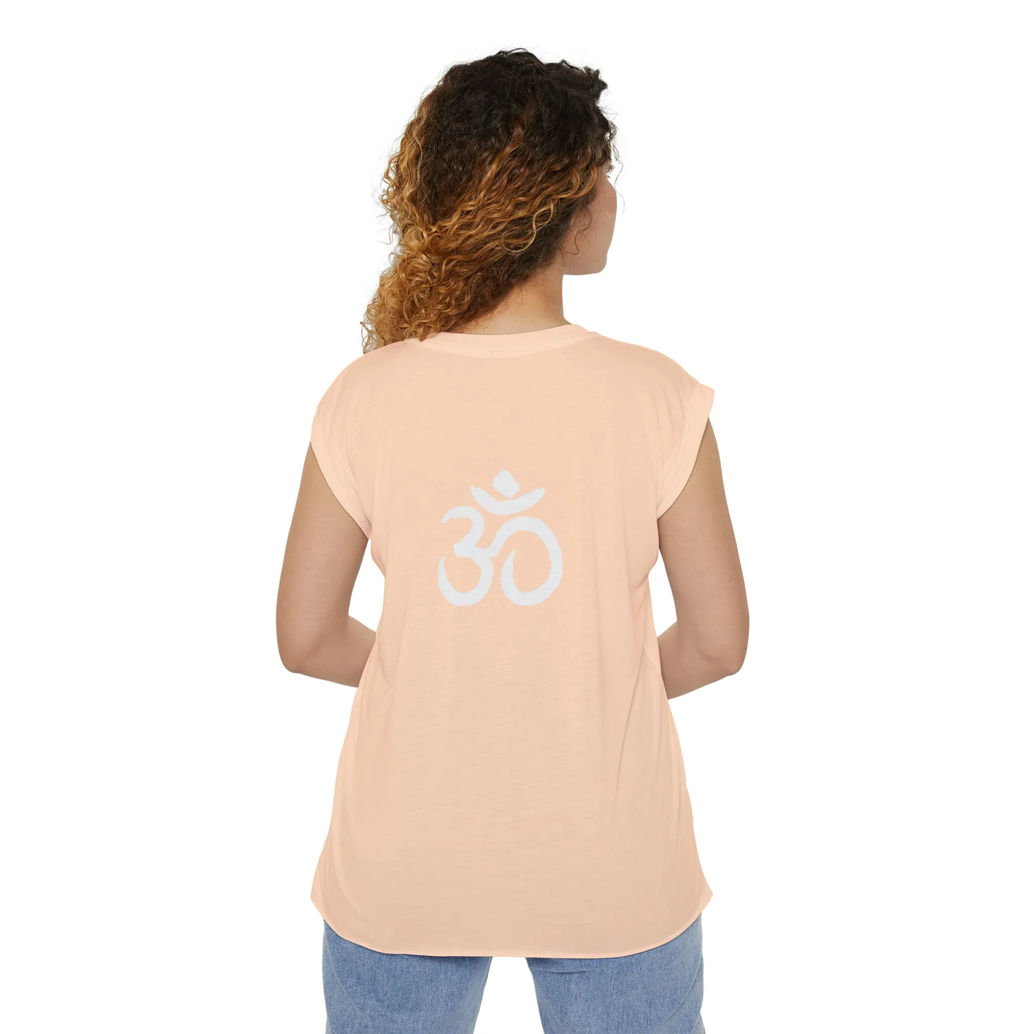 Tree of Life Flowy Rolled Cuffs Muscle Tee