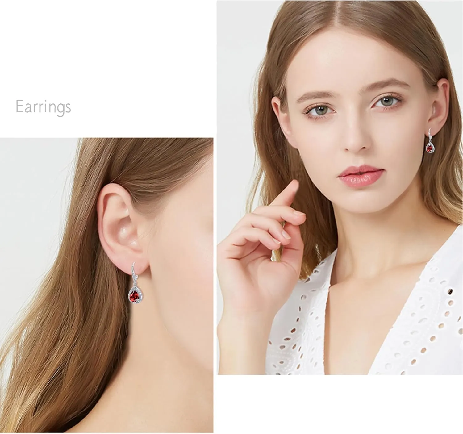 Trendy Dangle Earrings for Women Teen Girls Sterling Silver 12 Birthstone Earrings Minimalist Hypoallergenic Earrings for Sensitive Ears Jewelry Gifts