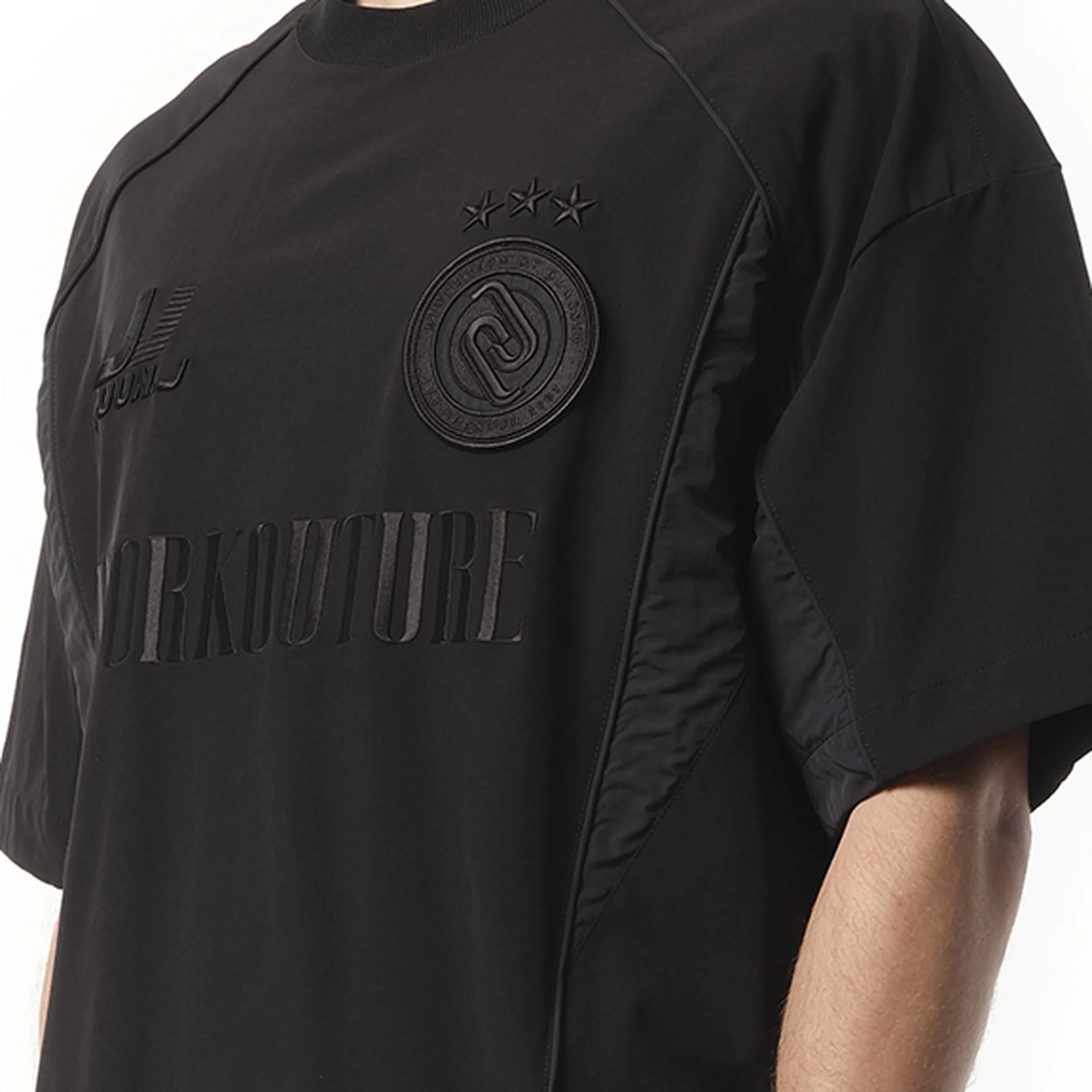 Tricot Soccer Jersey Short Sleeve Shirt in Black