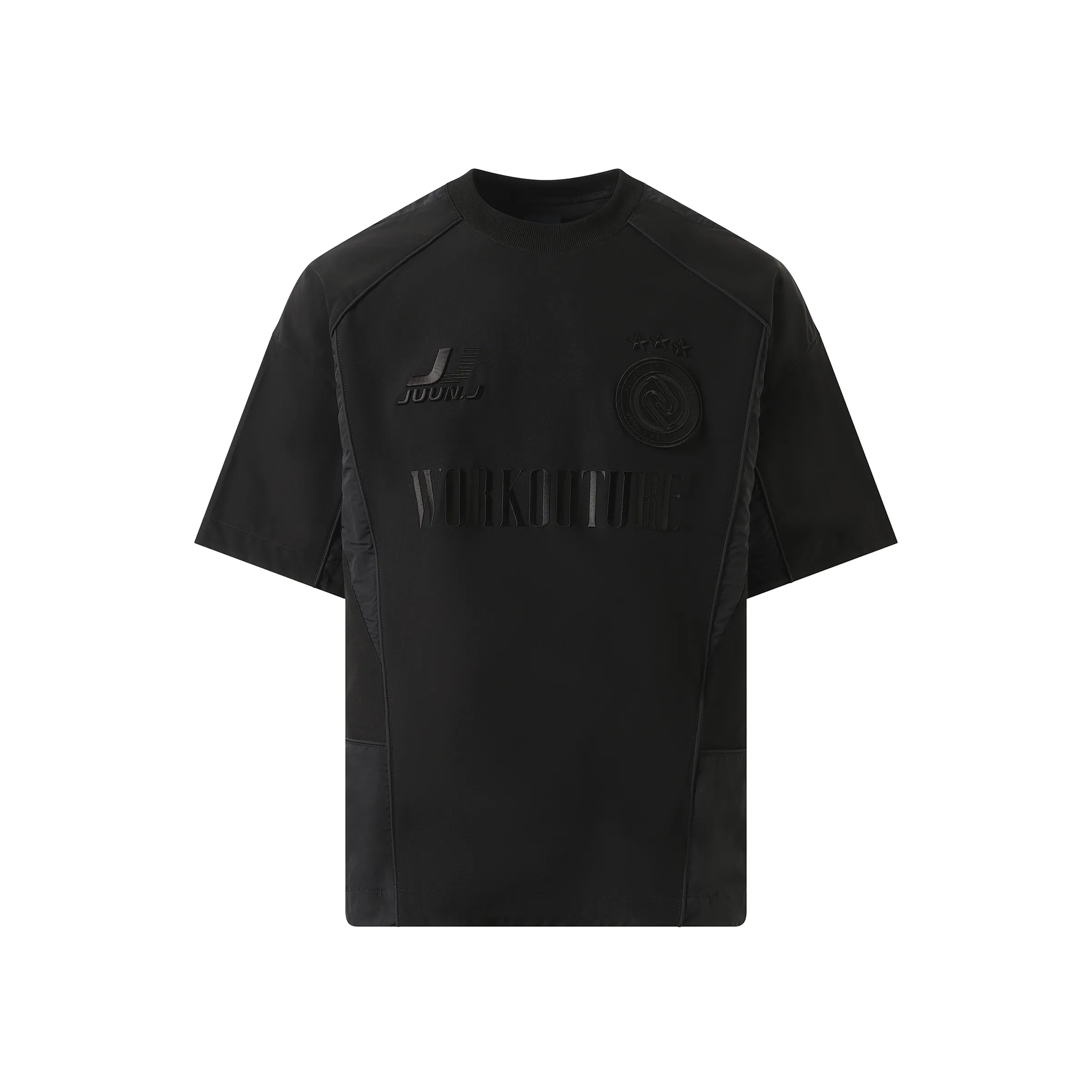 Tricot Soccer Jersey Short Sleeve Shirt in Black