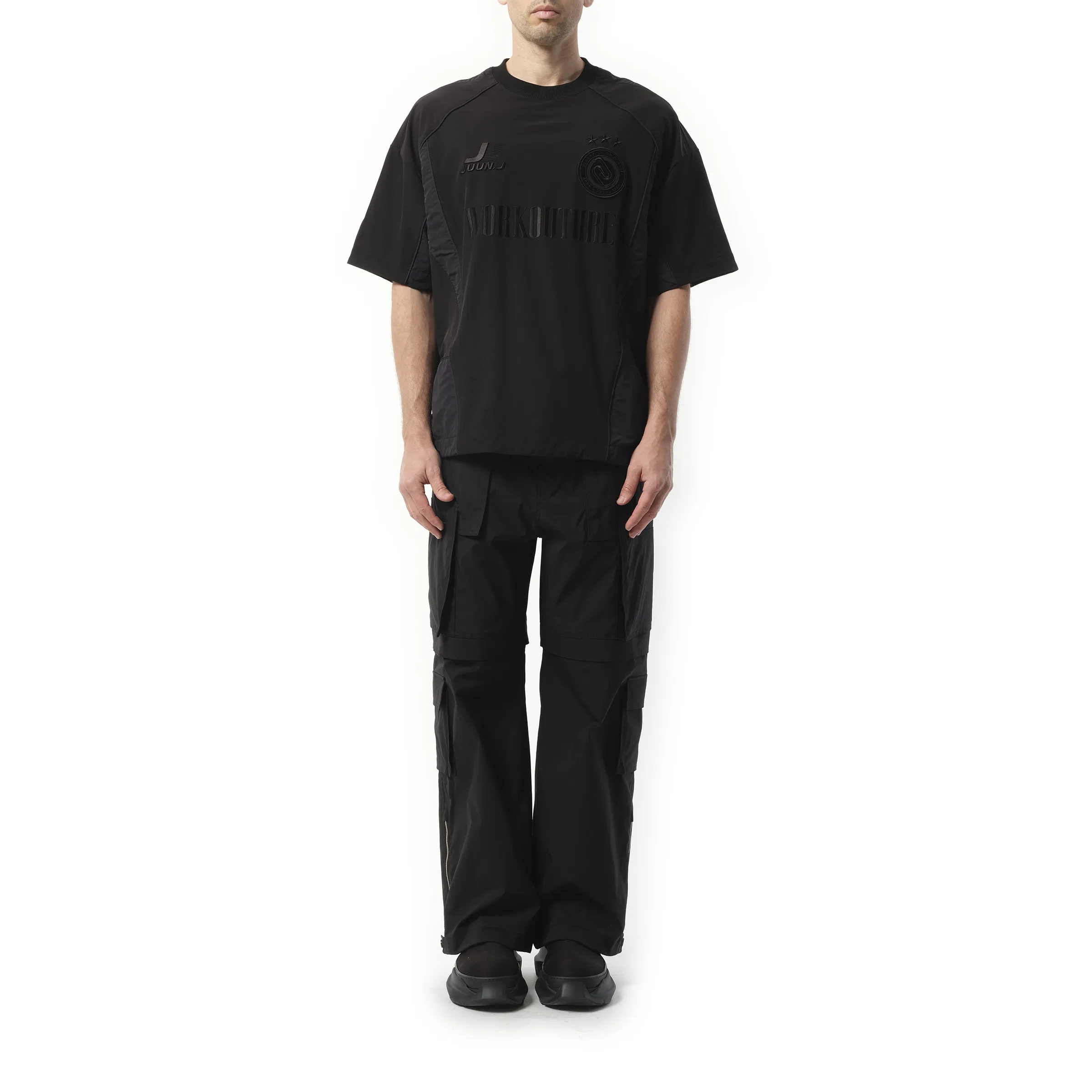Tricot Soccer Jersey Short Sleeve Shirt in Black