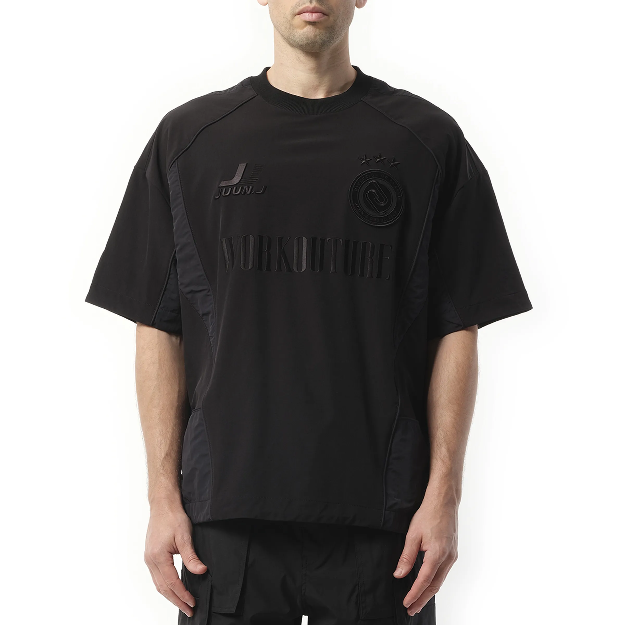Tricot Soccer Jersey Short Sleeve Shirt in Black