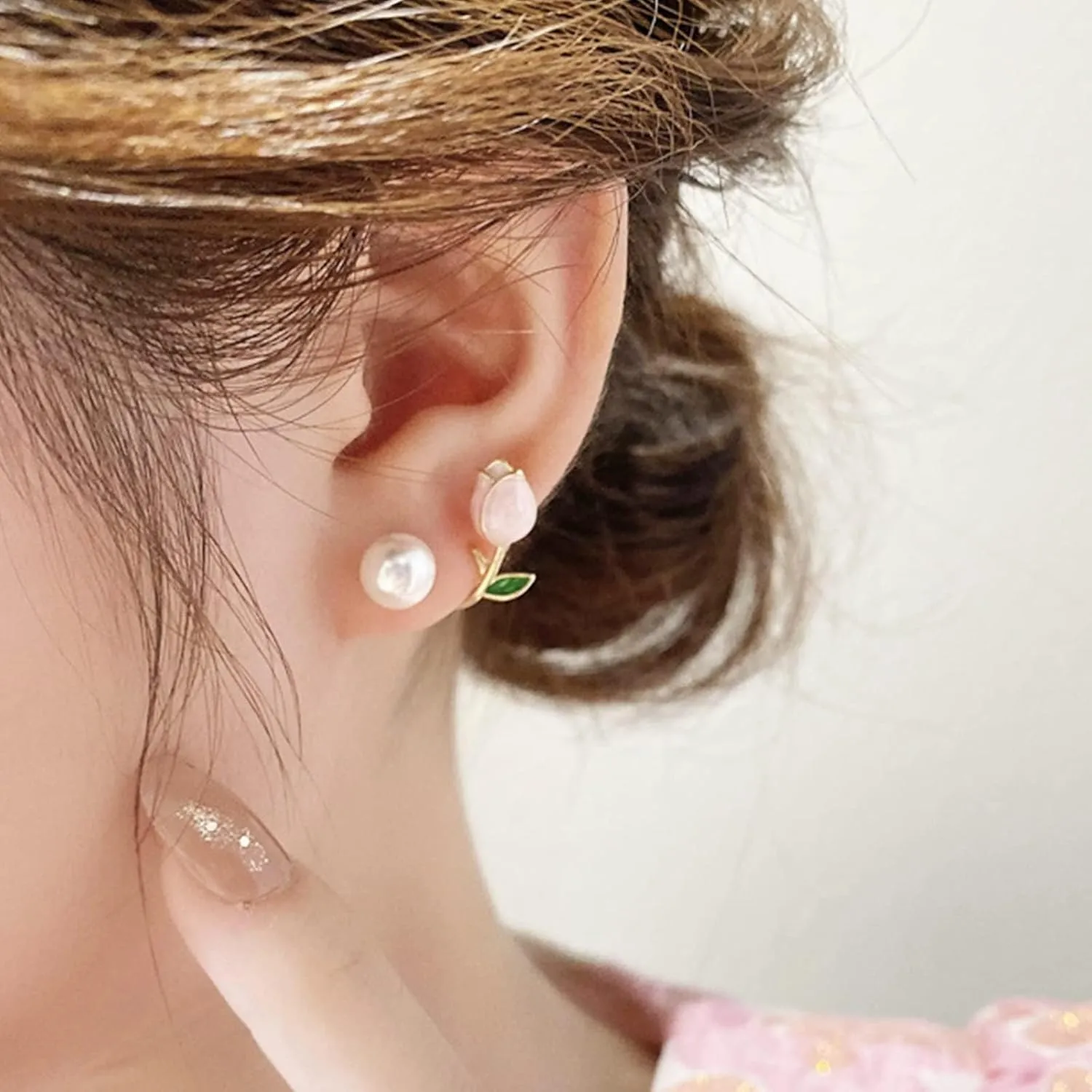 Tulip Earrings for Women Pearl Flower Earrings Tulip Jewelry Accessories Dress Shirts Mothers Day Gifts
