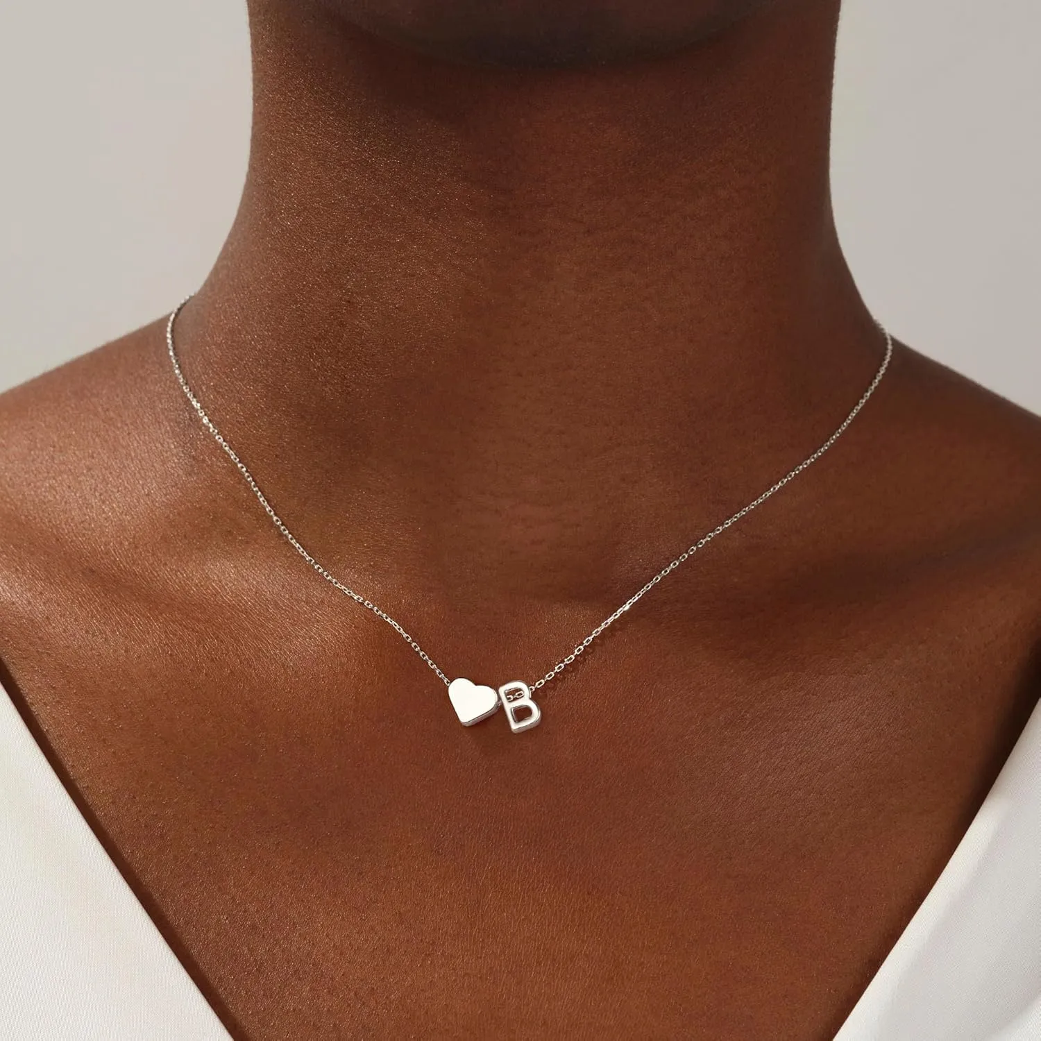 Turandoss Gold/Silver Heart Initial Necklace for Women Teen Girls - 18K Gold Plated Letter A-Z Pendant Necklace Dainty Heart Necklaces Tiny Initial Necklaces Birthday Gifts for Women Jewelry