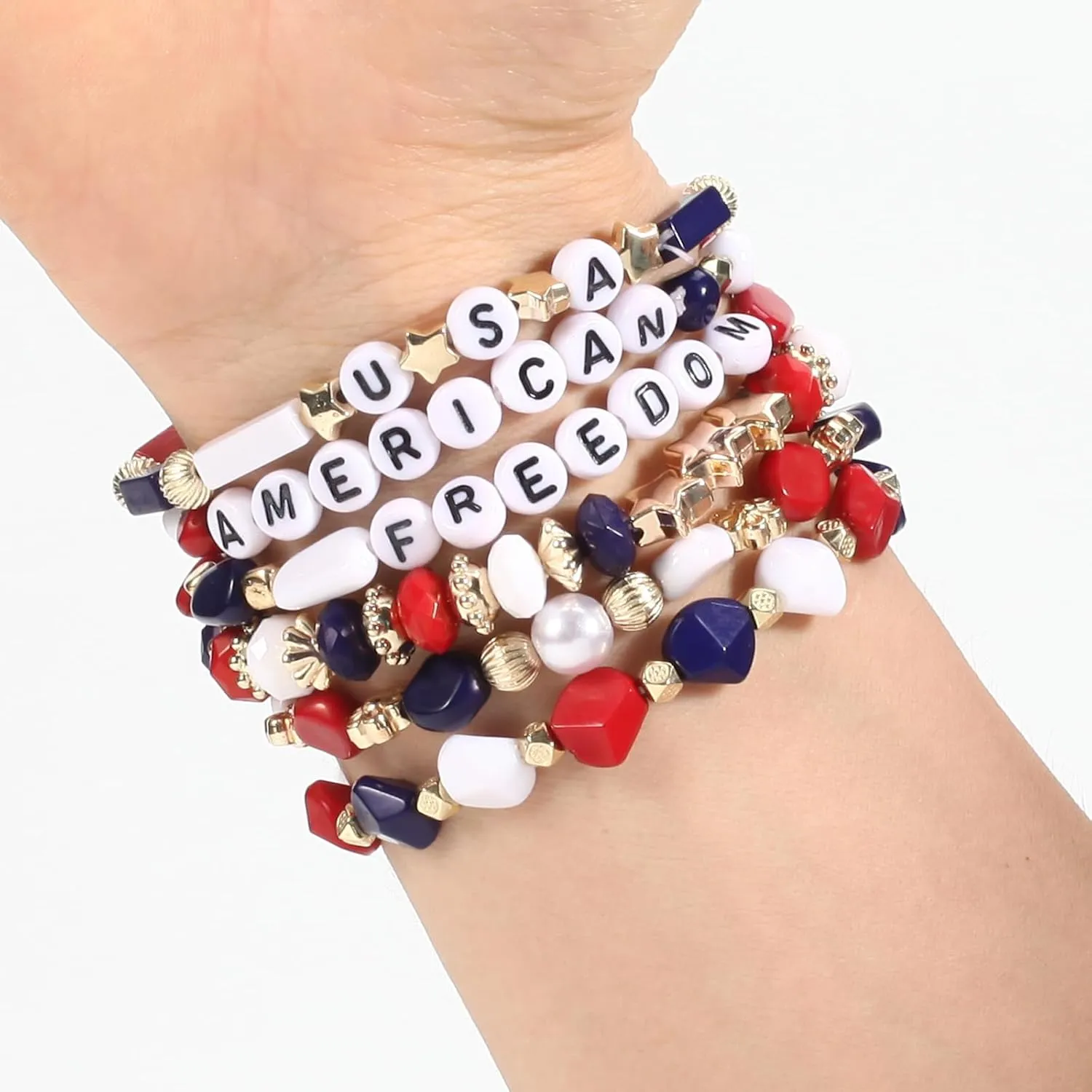 Twinfree Bohemian Bracelets for Women Stretch Multilayer Colorful Beads Bracelet with Charm Jewelry