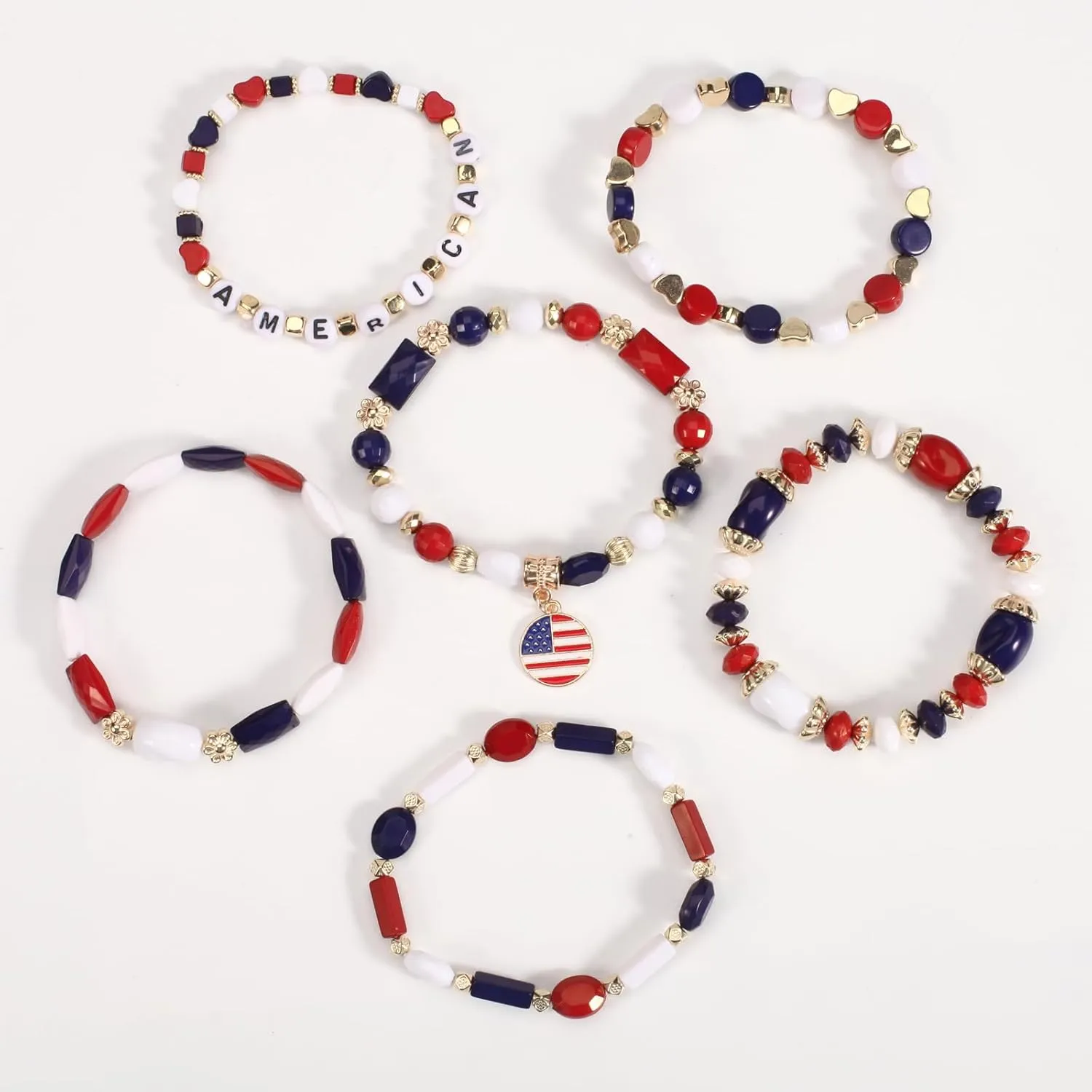 Twinfree Bohemian Bracelets for Women Stretch Multilayer Colorful Beads Bracelet with Charm Jewelry