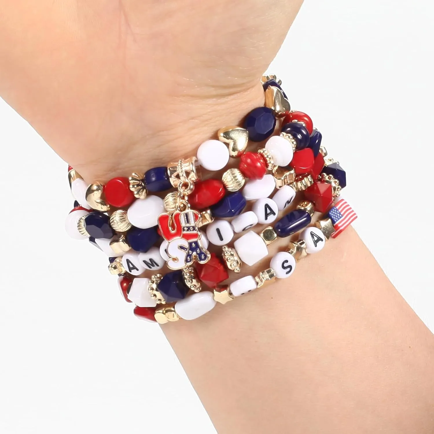 Twinfree Bohemian Bracelets for Women Stretch Multilayer Colorful Beads Bracelet with Charm Jewelry