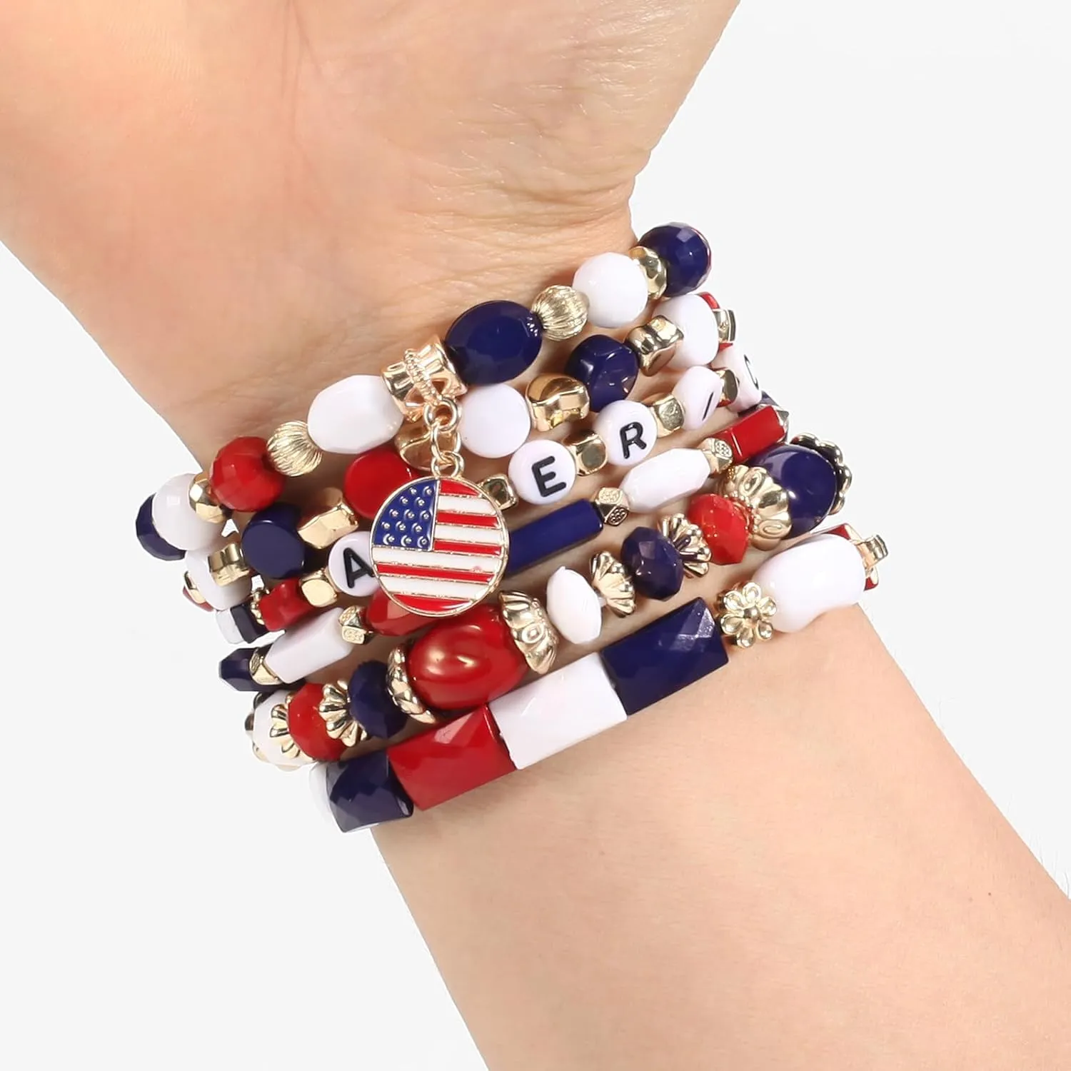 Twinfree Bohemian Bracelets for Women Stretch Multilayer Colorful Beads Bracelet with Charm Jewelry