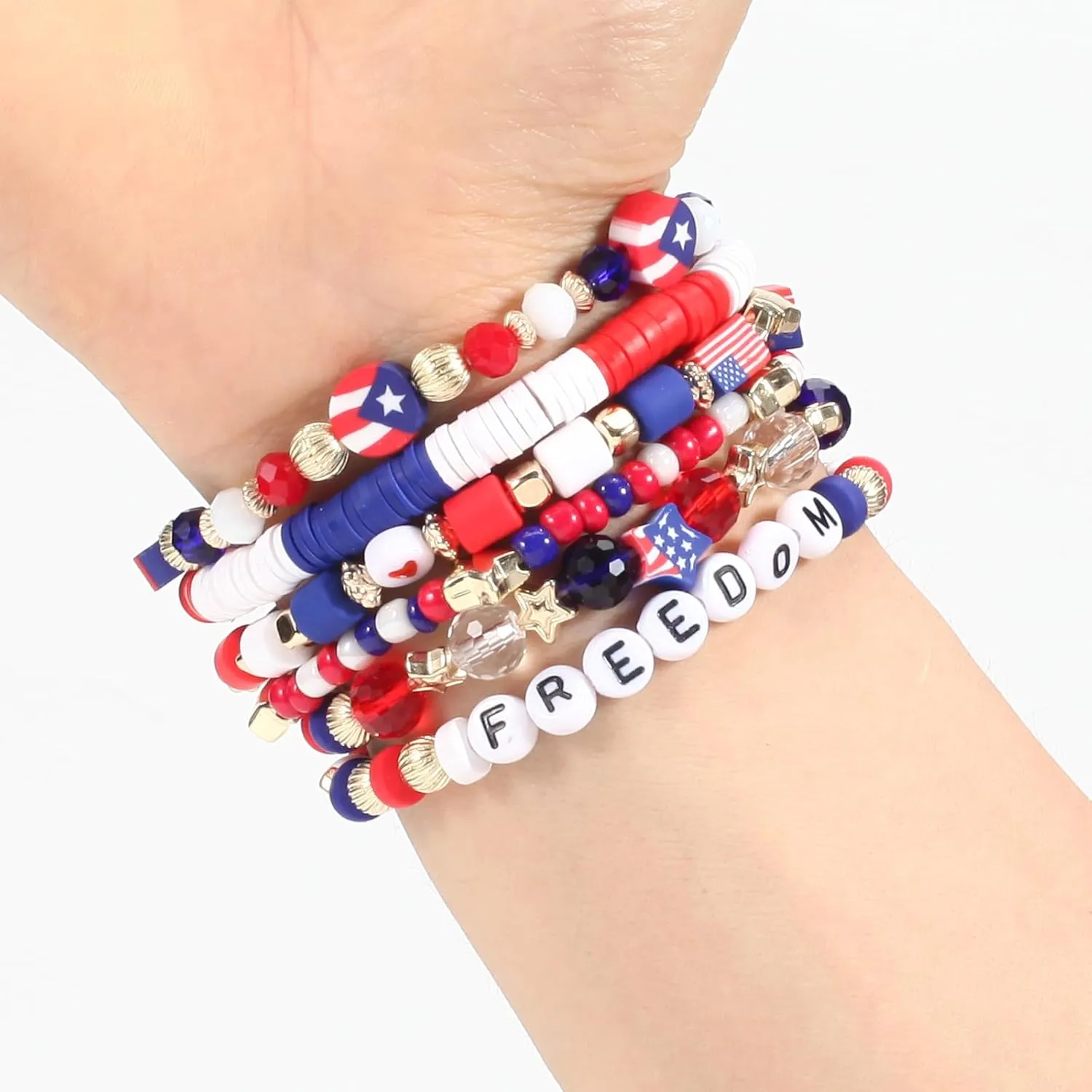 Twinfree Bohemian Bracelets for Women Stretch Multilayer Colorful Beads Bracelet with Charm Jewelry