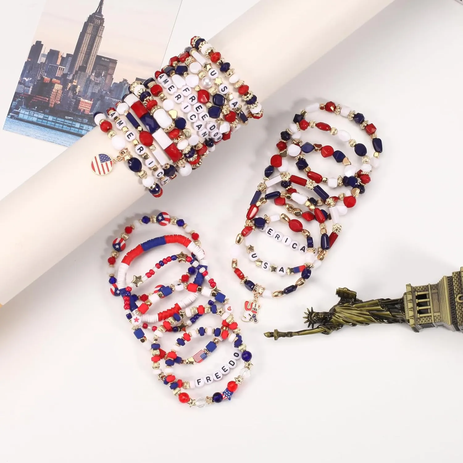 Twinfree Bohemian Bracelets for Women Stretch Multilayer Colorful Beads Bracelet with Charm Jewelry