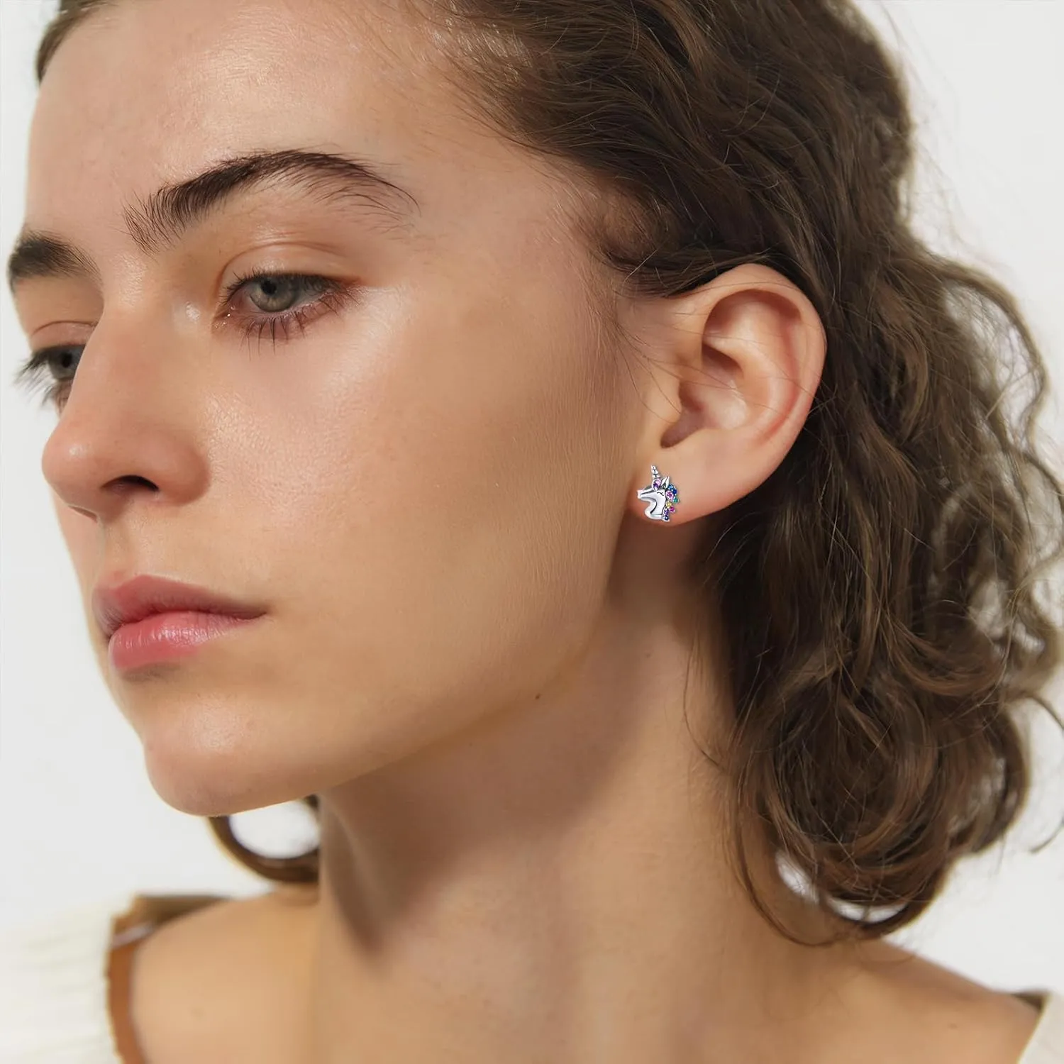 Unicorn Gifts, Daughter Gifts from Moms, No Matter The World is Dark, We Can Light It Up Together, Hypoallergenic Stud Earrings Gift for Mothers Grown Teenager from Father on Birthday, Graduation, Mothers Day