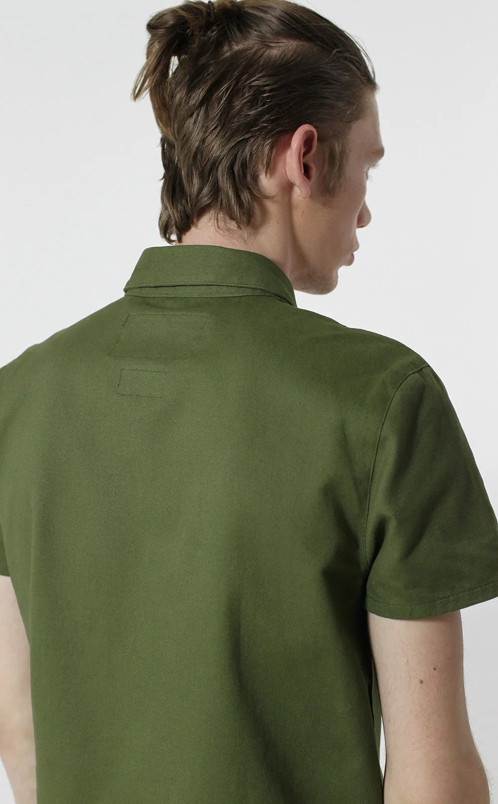 Unknown Alacrity S/S Olive Two Way Zipper Down Shirt