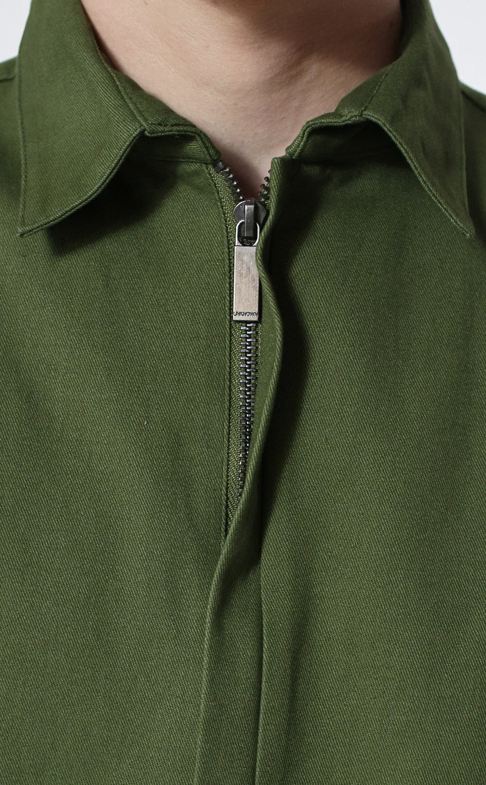 Unknown Alacrity S/S Olive Two Way Zipper Down Shirt