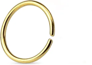Urban Body Jewelry 20G PVD Gold Stainless Steel Seamless Hoop Ring (5/16" - 8mm) - Nose, Septum, Cartilage Ear Piercing