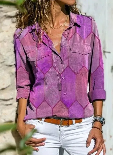 Very Cool and Loose Button Down Plus Size Shirt
