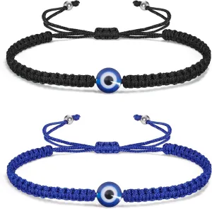 VIBILIA Evil Eye Bracelets for Women Men Handmade Braided Kabbalah Good Luck Bracelet Rope Cord Thread Friendship Bracelet Adjustable String Minimalist Jewelry