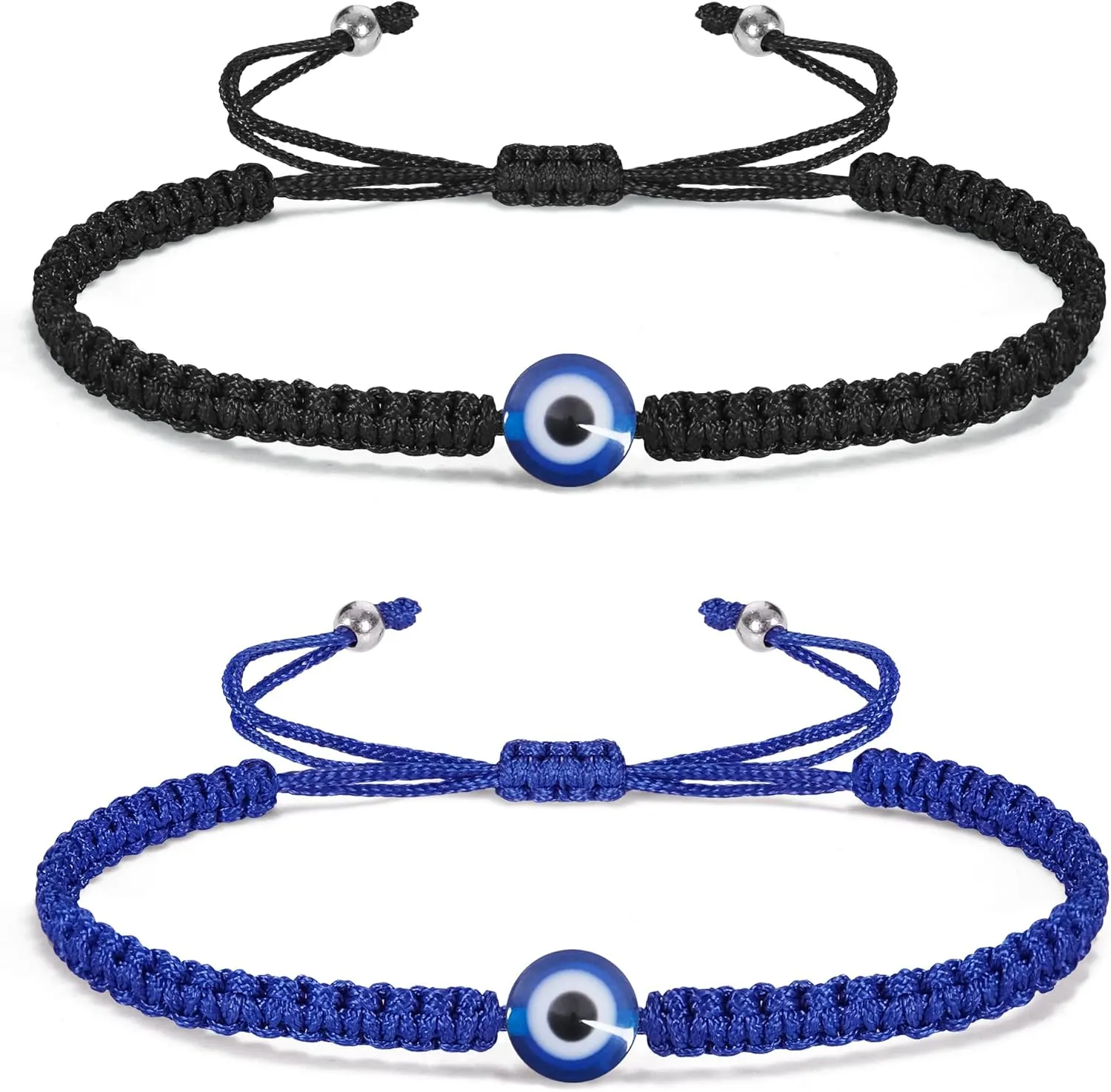 VIBILIA Evil Eye Bracelets for Women Men Handmade Braided Kabbalah Good Luck Bracelet Rope Cord Thread Friendship Bracelet Adjustable String Minimalist Jewelry