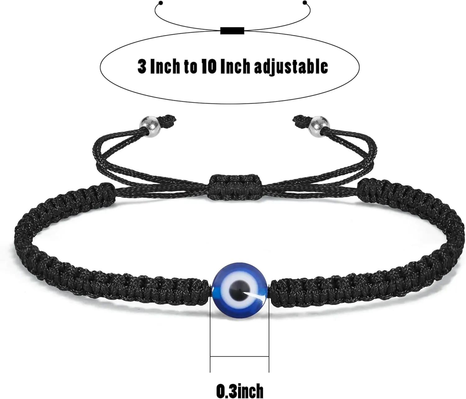 VIBILIA Evil Eye Bracelets for Women Men Handmade Braided Kabbalah Good Luck Bracelet Rope Cord Thread Friendship Bracelet Adjustable String Minimalist Jewelry