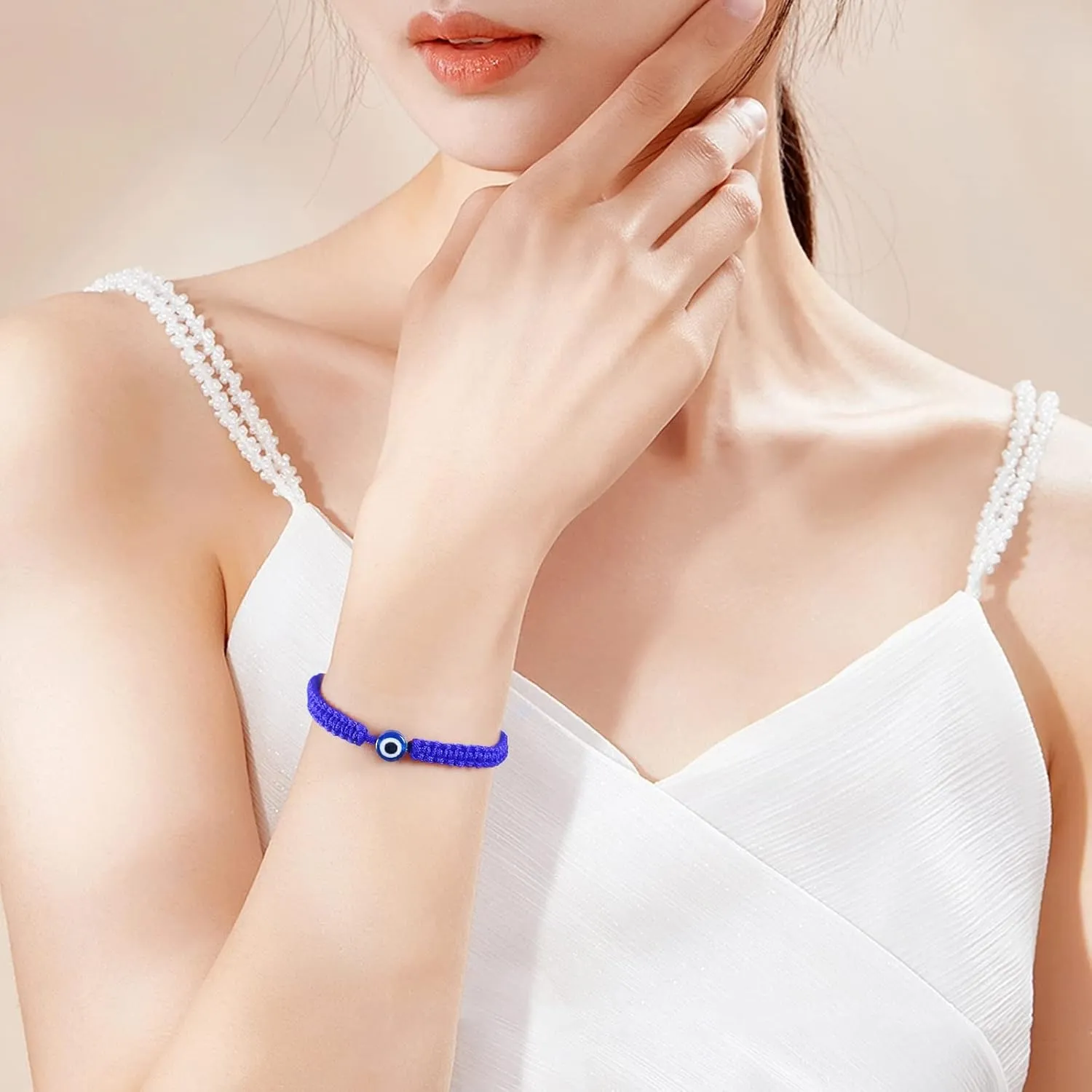 VIBILIA Evil Eye Bracelets for Women Men Handmade Braided Kabbalah Good Luck Bracelet Rope Cord Thread Friendship Bracelet Adjustable String Minimalist Jewelry