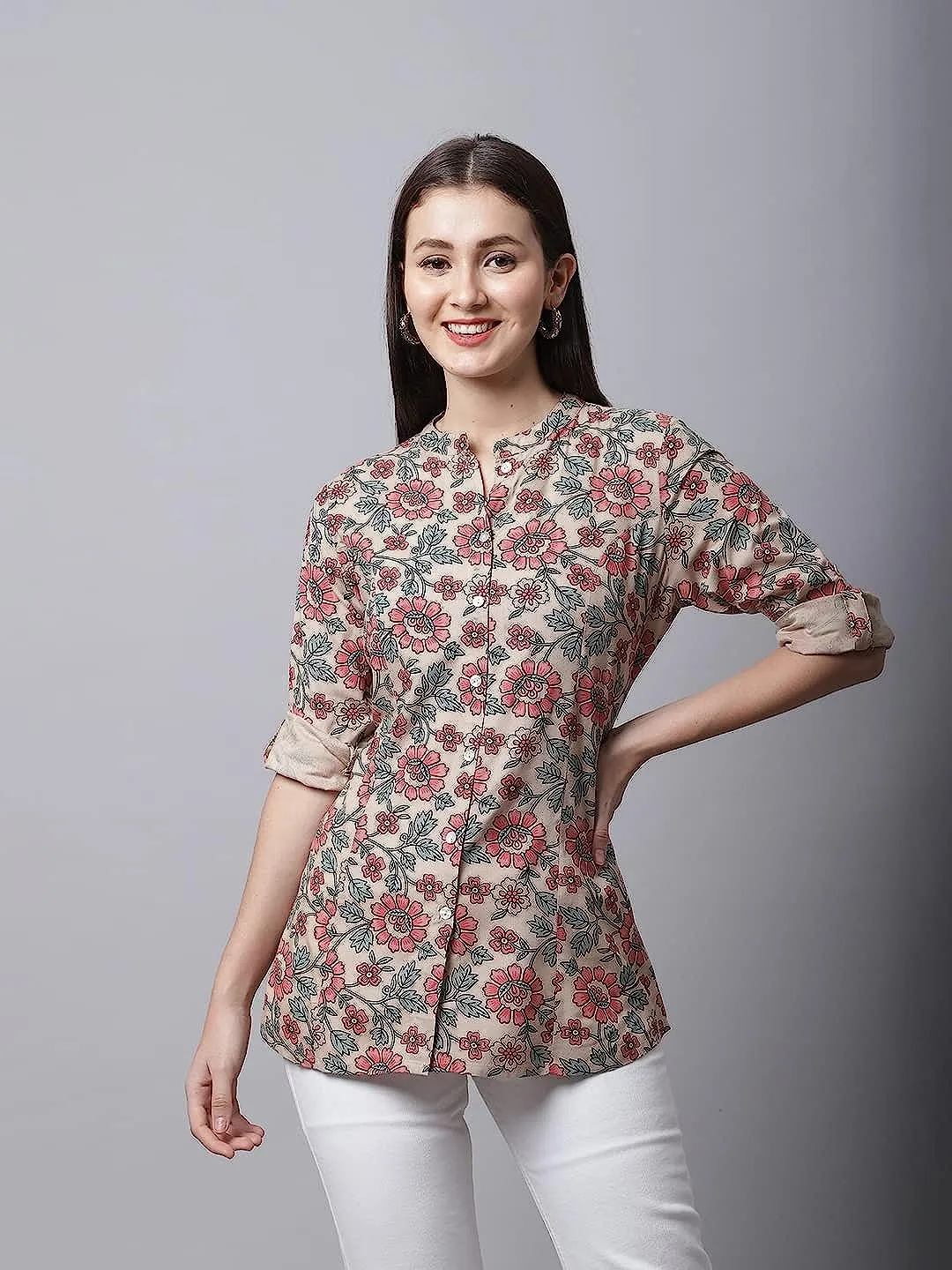 Vibrant Floral Print Kurti: Comfortable Fit, Stylish Design
