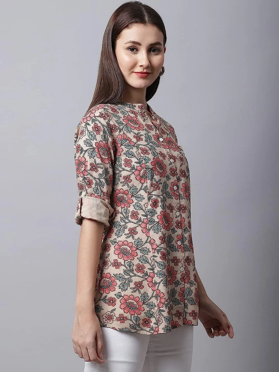 Vibrant Floral Print Kurti: Comfortable Fit, Stylish Design