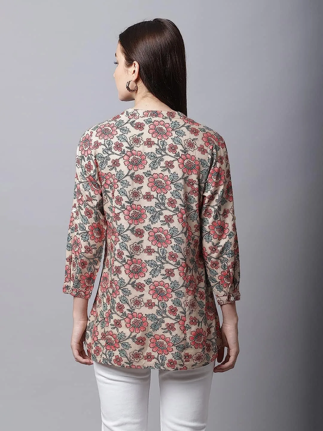 Vibrant Floral Print Kurti: Comfortable Fit, Stylish Design