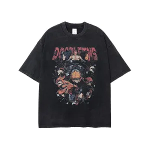 Vintage Naruto Shippuden T-Shirt - Distressed Anime Graphic Tee Featuring Naruto and Akatsuki
