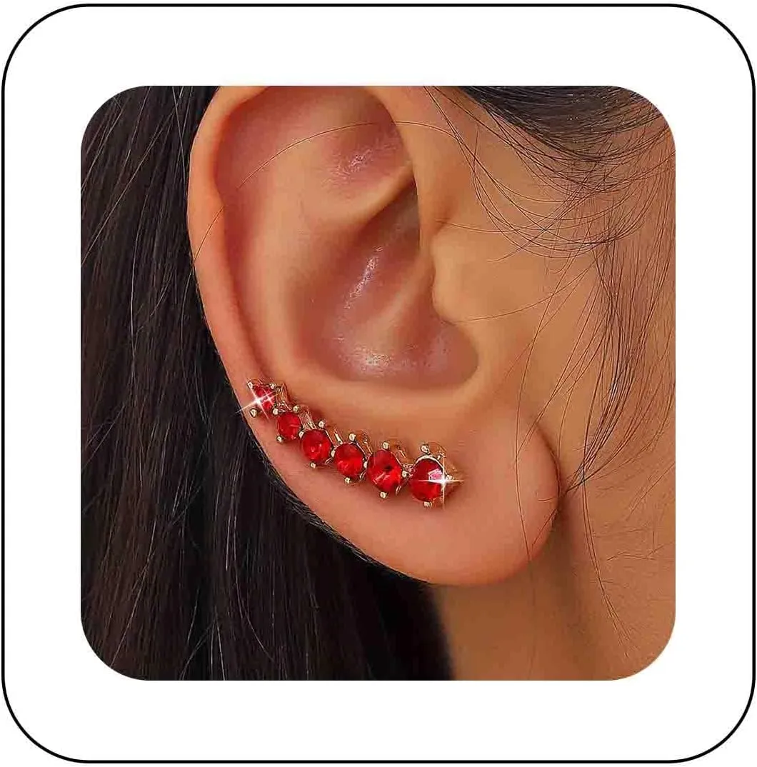 Vintage Pearl Ear Climber Earrings Gold Pearl Climber Crawler Earrings Cluster Pearl Bead Climber Earrings Imitation Pearl Ear Crawler Earrings Vine Wrap Stud Earrings Jewelry for Women