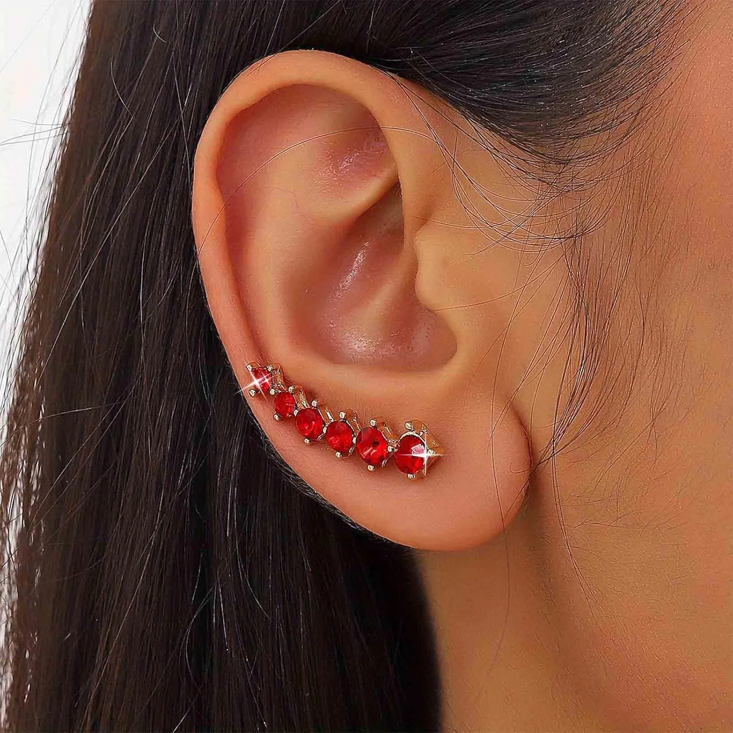 Vintage Pearl Ear Climber Earrings Gold Pearl Climber Crawler Earrings Cluster Pearl Bead Climber Earrings Imitation Pearl Ear Crawler Earrings Vine Wrap Stud Earrings Jewelry for Women