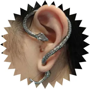 Vintage Snake Cuff Wrap Earrings Silver Snake Climber Crawler Earrings Large Snake Cartilage Cuff Earrings Serpent Ear Cuff Earrings Punk Earrings Jewelry for Women