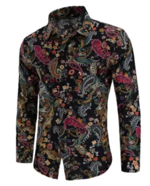 Vintage Style Paisley Slim Fit Shirt  Floral and Paisley Print