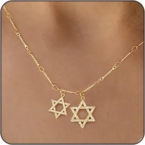 VIROMY Gold Cross Necklaces for Women Trendy 14K Gold Plated/Silver Cross Necklace,Cubic Zirconia Cross Necklaces for Women Men Boy Jewelry Gifts Double Cross Choker Necklace for Y2k Chains