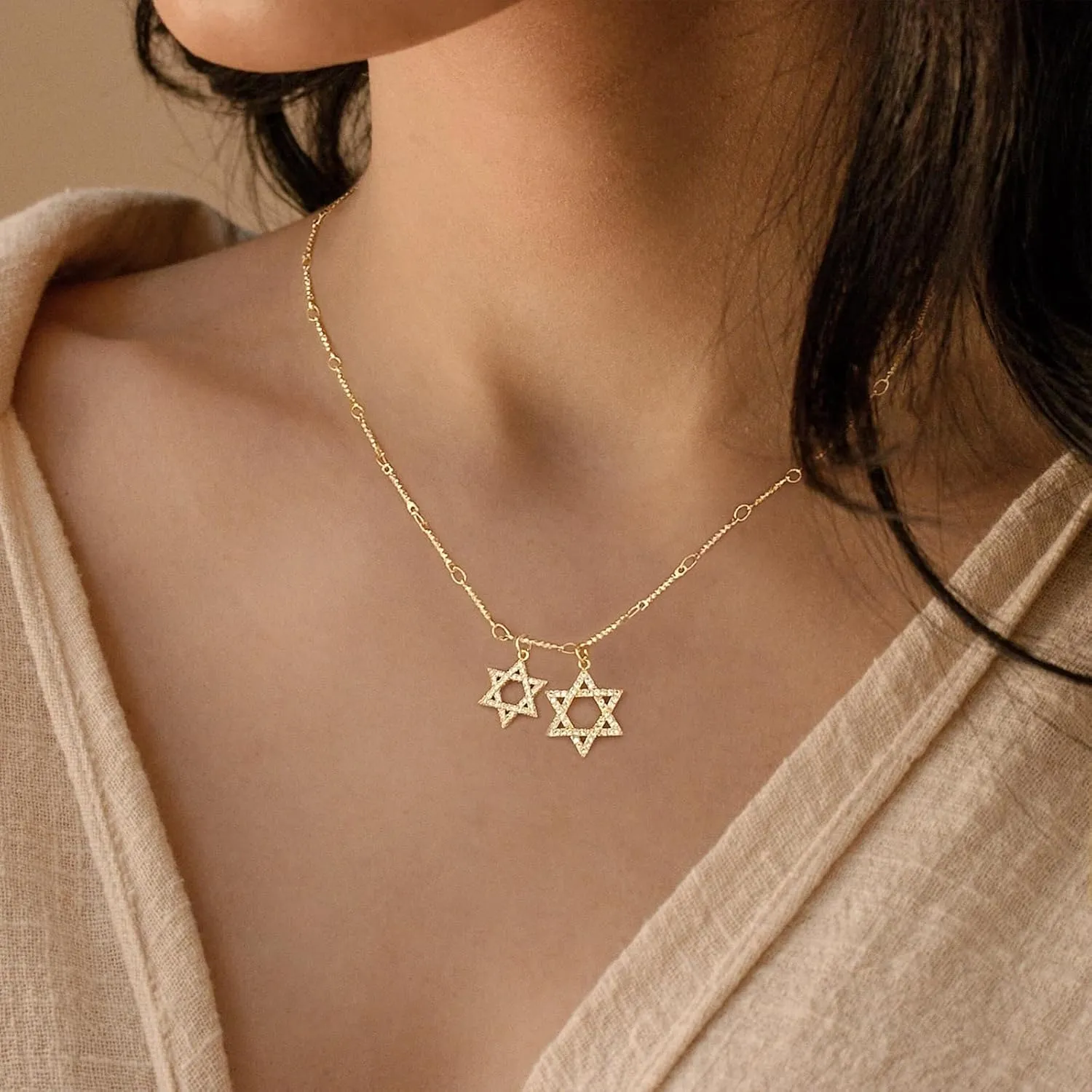 VIROMY Gold Cross Necklaces for Women Trendy 14K Gold Plated/Silver Cross Necklace,Cubic Zirconia Cross Necklaces for Women Men Boy Jewelry Gifts Double Cross Choker Necklace for Y2k Chains