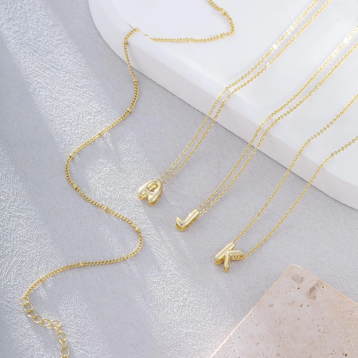 VIROMY Gold Initial Necklaces for Women Trendy,14K Gold Plated Tiny Layering Letter A-Z Necklace Heart Pendant letter choker Stackable Necklace Christmas Gifts Daily Jewelry