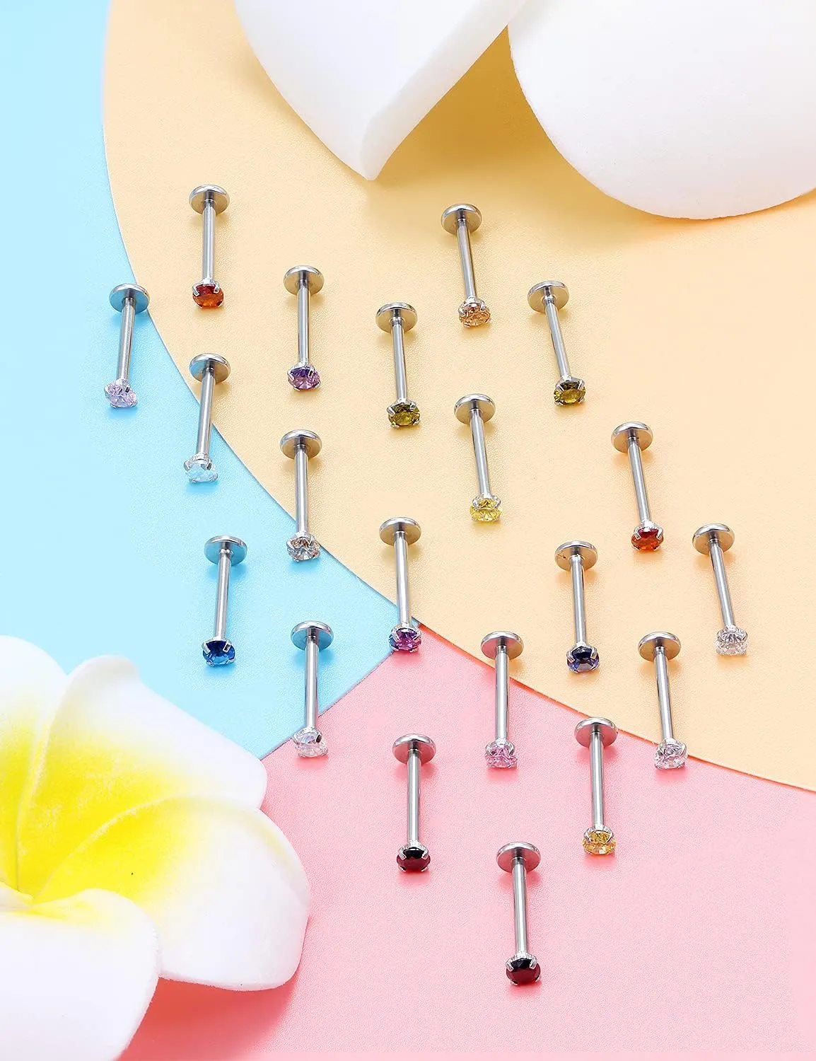 Vsnnsns 16G Lip Rings Stainless Steel Tragus Helix Conch Piercing Jewelry Snake Bite Piercing Monroe Lip Rings Labret Medusa Cartilage Lobe Earrings Studs Piercing Jewelry 6MM 8MM 10MM Silver