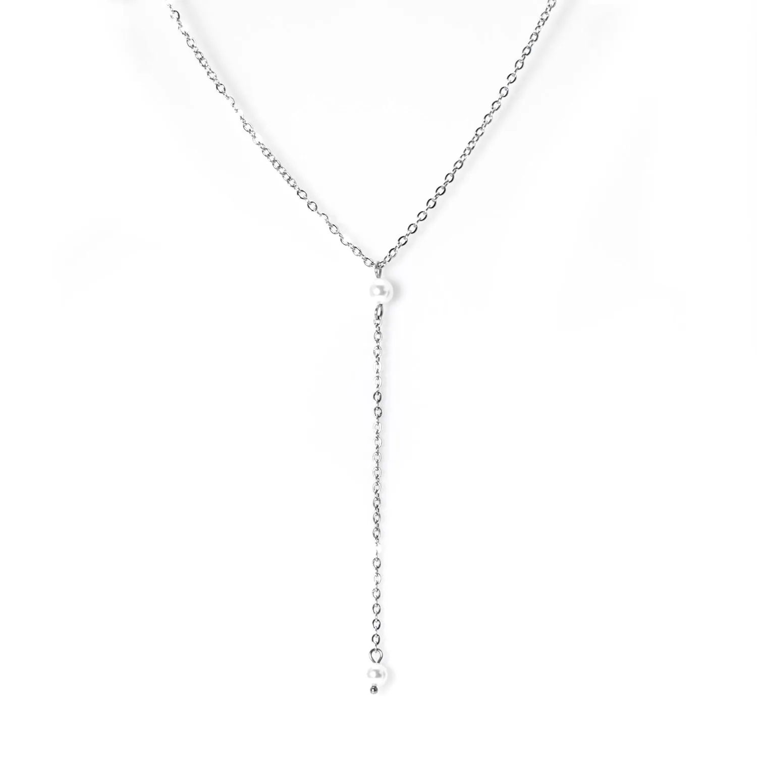 White Pearl Choker Necklace for Women, Teens & Girls - Hypoallergenic Stainless Steel Choker Necklace, Deinty Pearl Choker Necklace Gift, Pearl Jewelry Set, Collar de Perlas (Perls Tie 1)