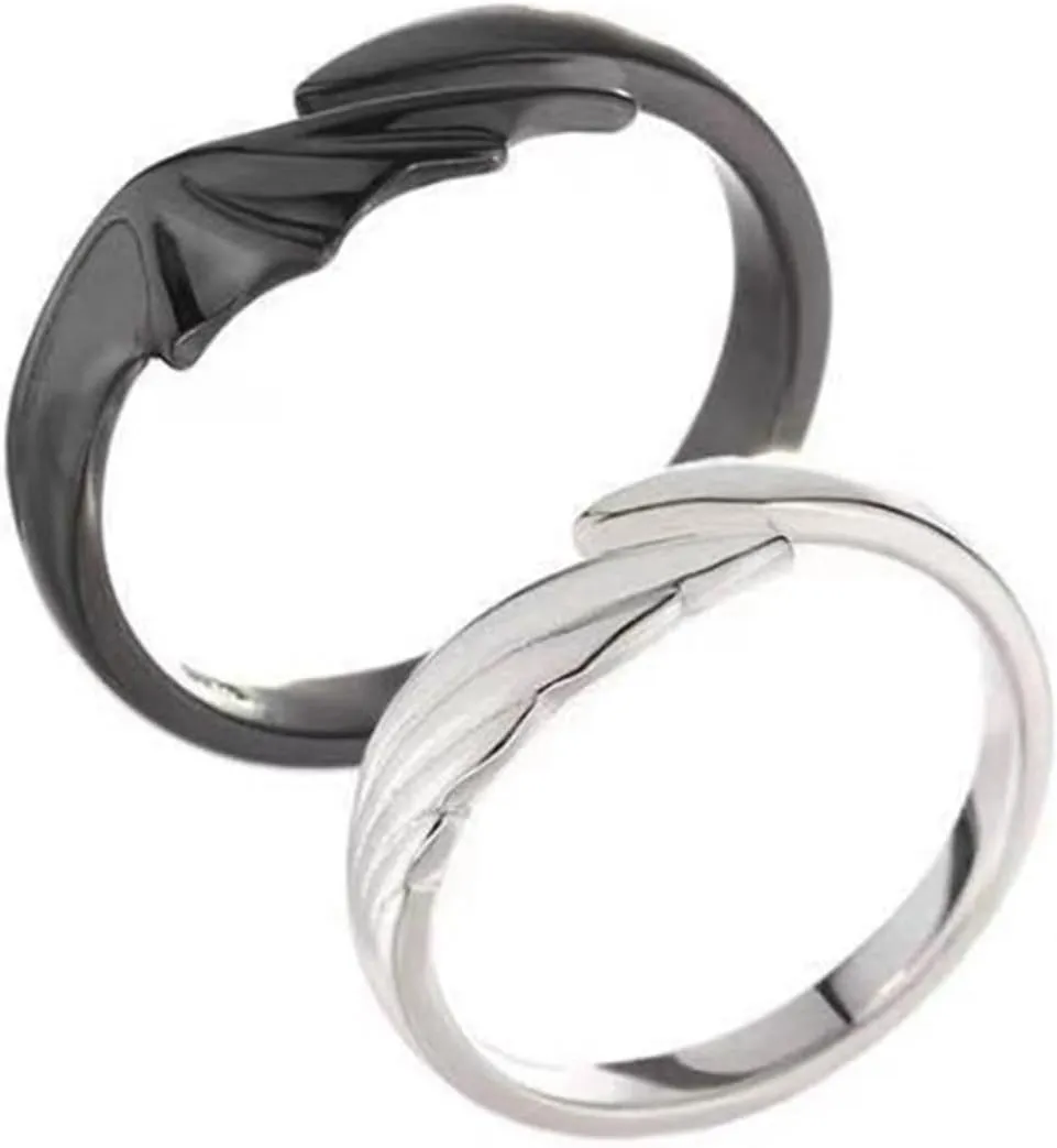 Women Fashion Ring Jewelry Wedding Rings,2Pcs Couple Rings Exquisite Shape Rust-Proof Metal Stylish Engagement Open Ring Birthday Gift for Female