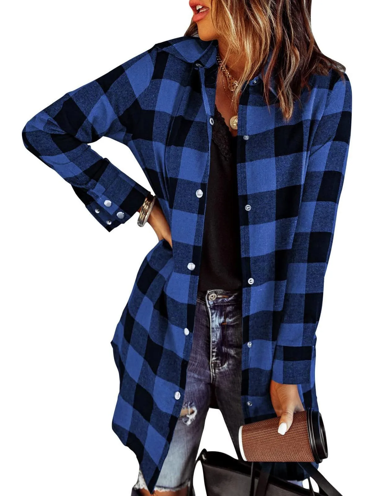 Women's Flannel Long Sleeve Plaid Button Down Shirts(BUY 2 FREE SHIPPING)