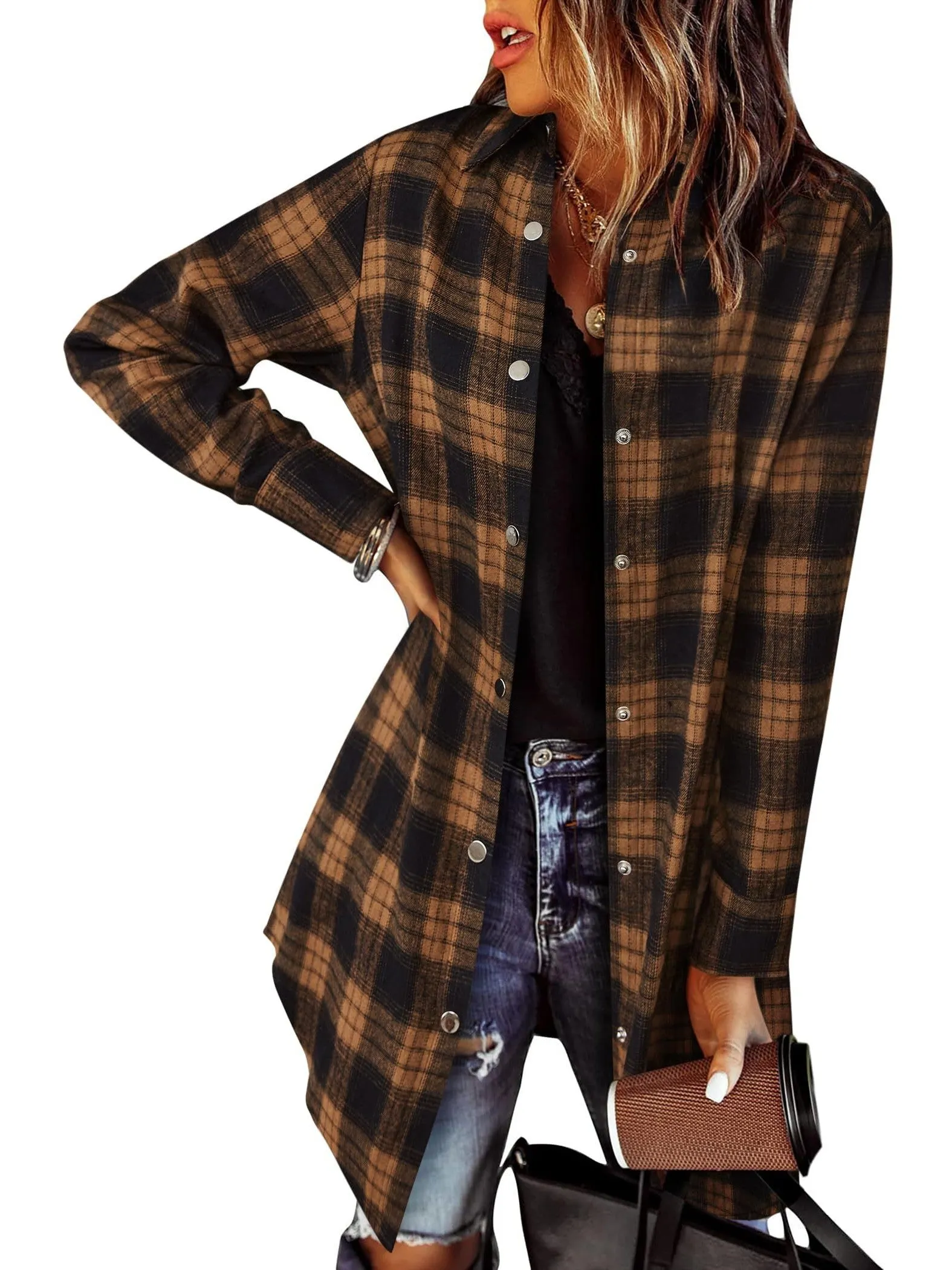 Women's Flannel Long Sleeve Plaid Button Down Shirts(BUY 2 FREE SHIPPING)
