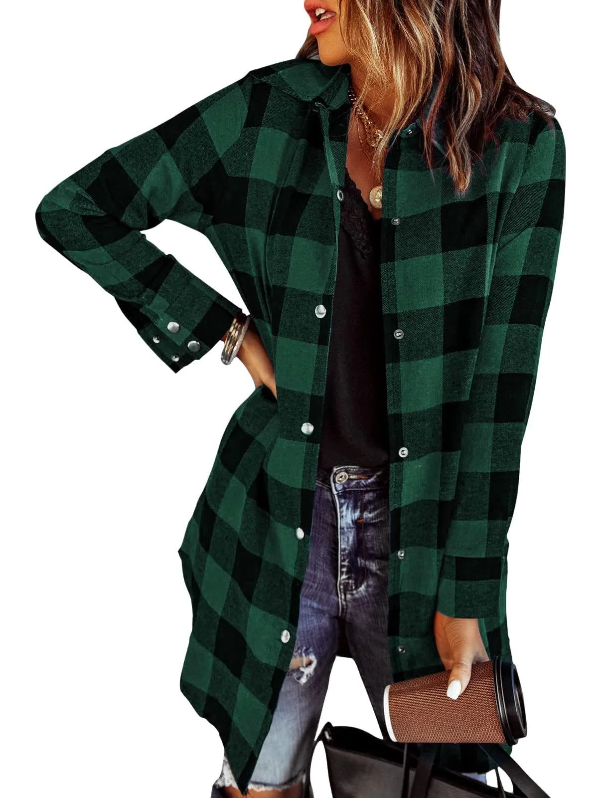 Women's Flannel Long Sleeve Plaid Button Down Shirts(BUY 2 FREE SHIPPING)