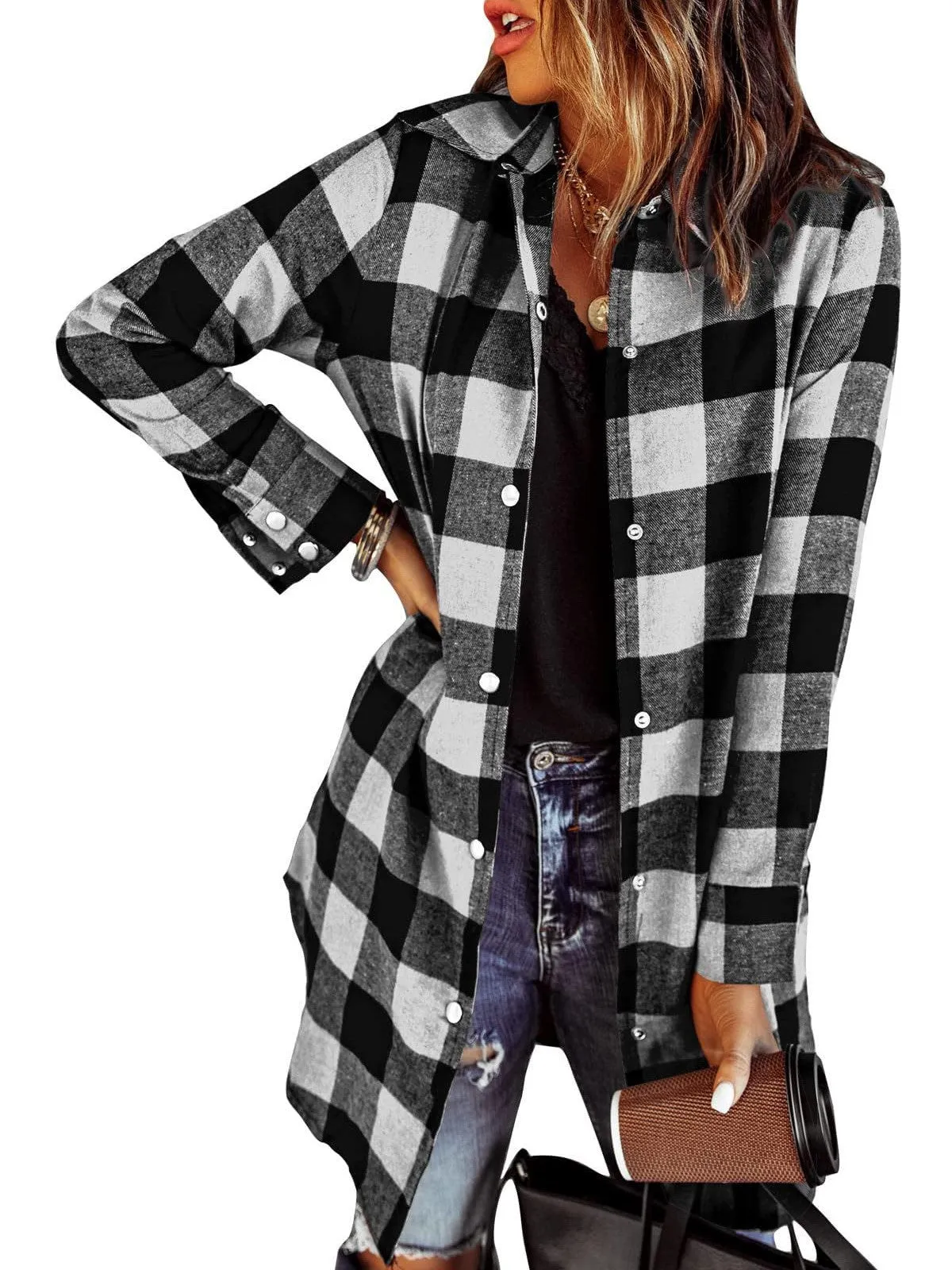 Women's Flannel Long Sleeve Plaid Button Down Shirts(BUY 2 FREE SHIPPING)