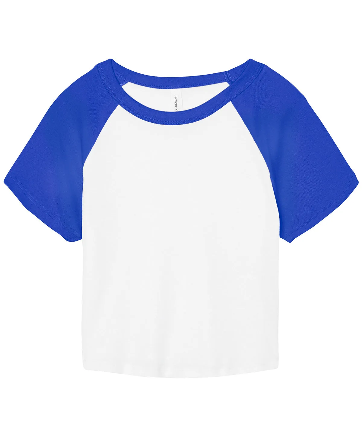 Womens micro rib raglan baby t-shirt | White/True Royal