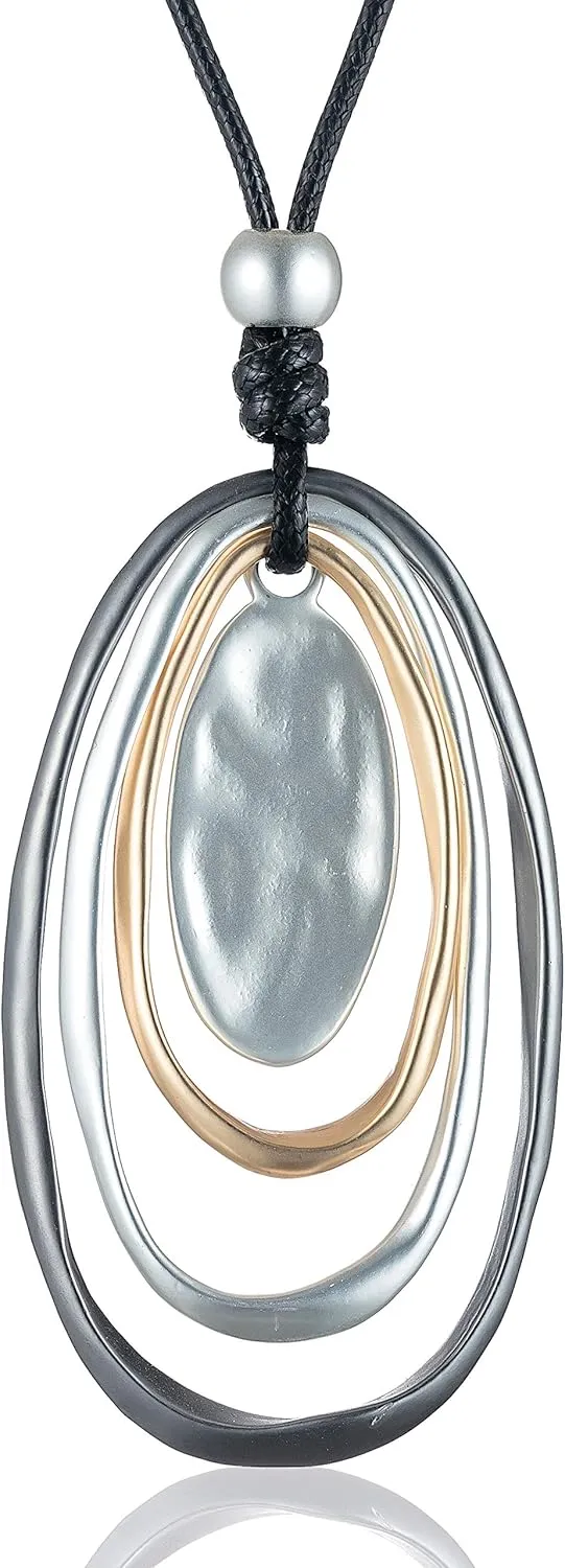 Womens Multilayer Pendant Necklaces Vintage Jewelry Fashion Long Sweater Necklace for Woman
